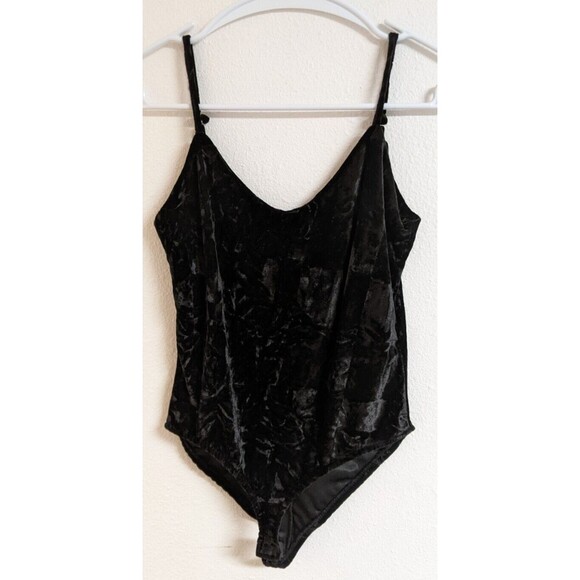 Women's RT Black Velvet Bodysuit made in South Africa Size Small/Medium - Picture 1 of 9